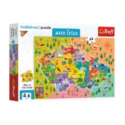 Vzdělávací Mapa Česka - Puzzle 44 dílků