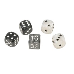 Sada kostek backgammon - černá / bílá